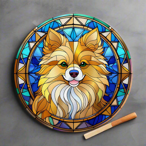 Pomeranian Glass Suncatcher Worktop Saver